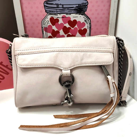 💕GUC Rebecca Minkoff Mini M.A.C. Adjustable Crossbody Bag, Putty Genuine Leathe - Picture 1 of 14